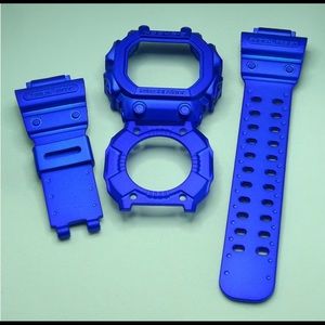 Casio GX56 Blue Velvet Band And Bezel. New